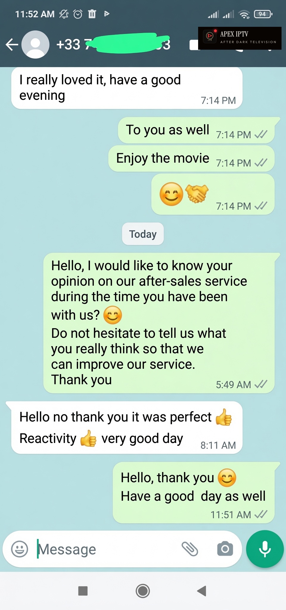 WhatsApp customer chat 1
