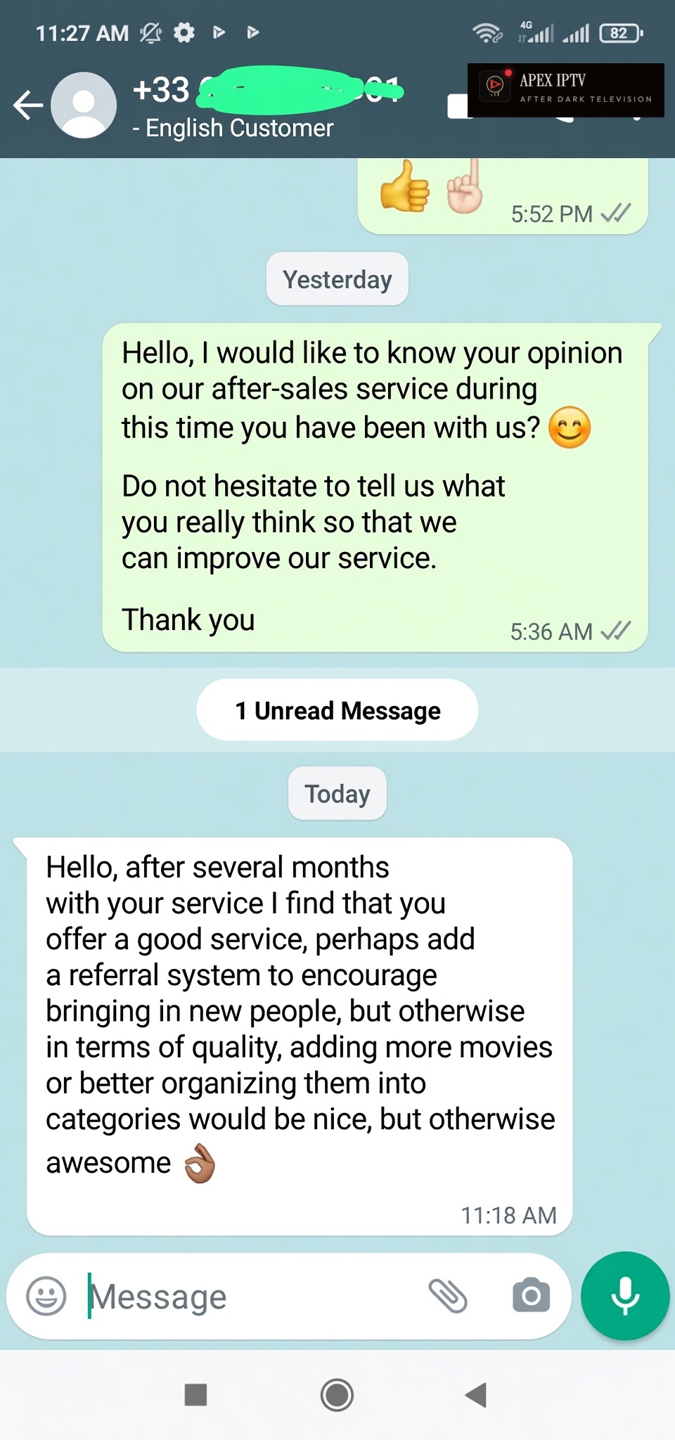 WhatsApp customer chat 2